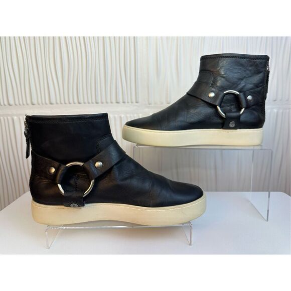 Frye Lena Harness Bootie 70275 Womens Black Leather Zipper Booties Boots - $268 - Picture 2 of 14